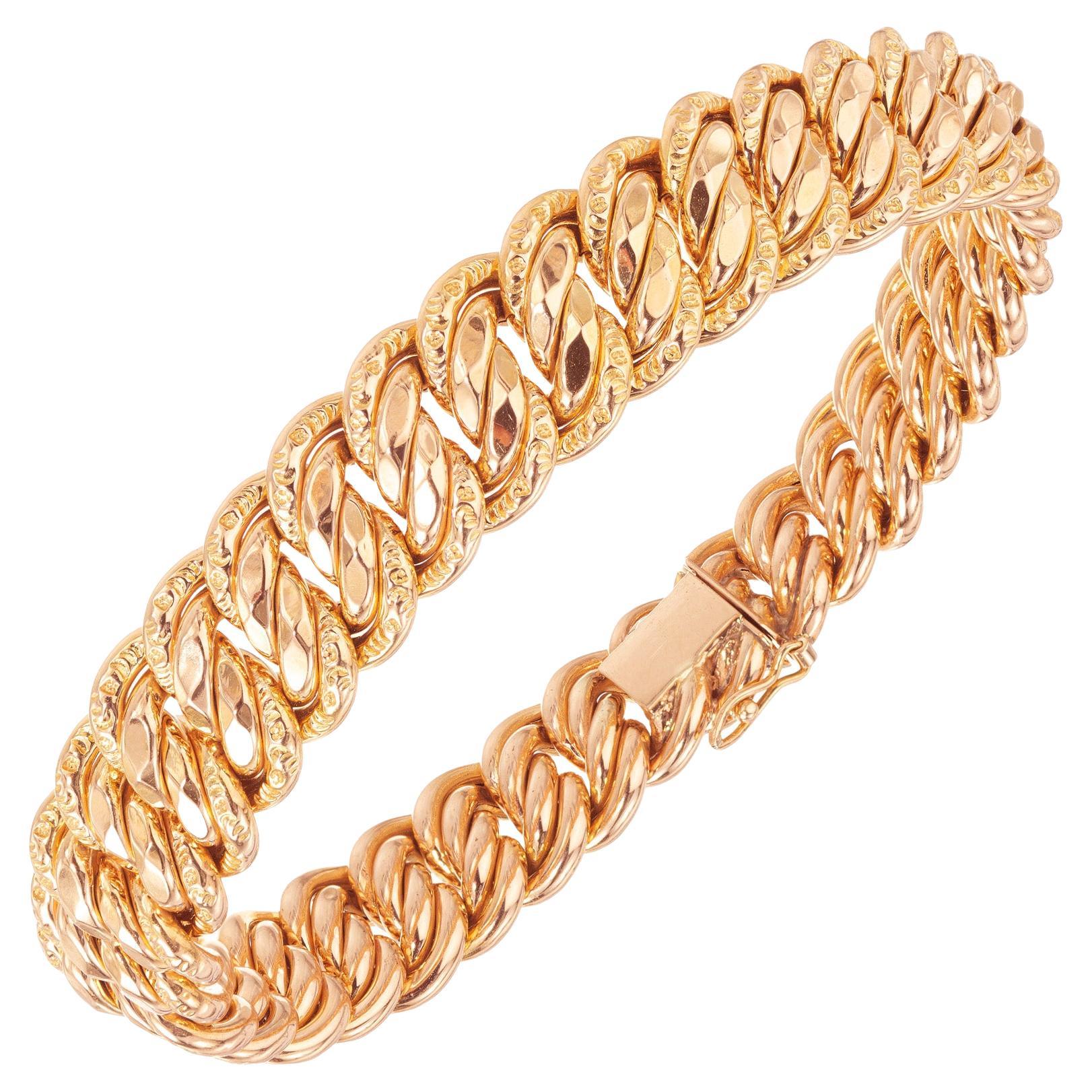 Bracciale d
epoca a maglie in oro rosa 18k
