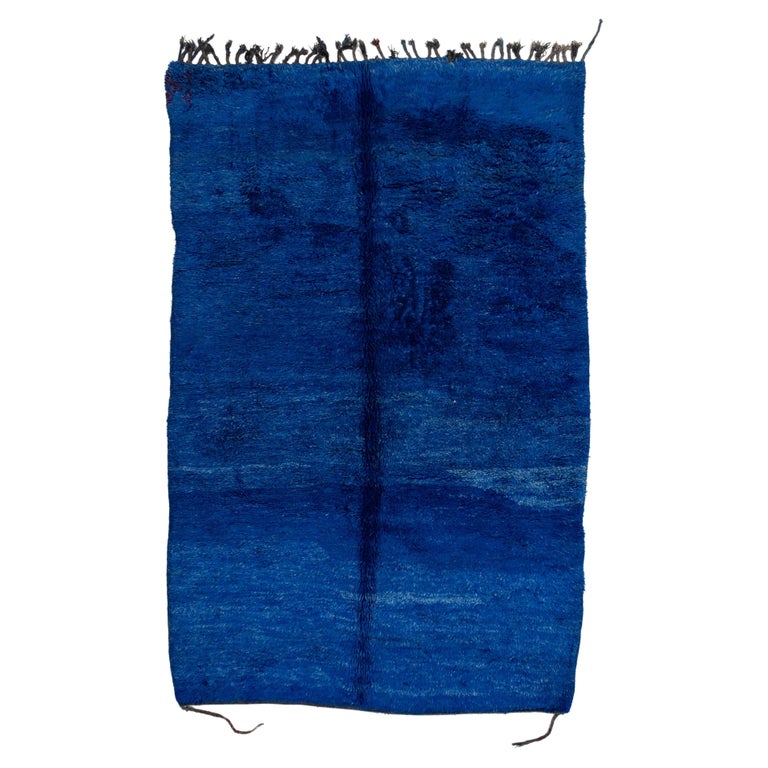 Vintage Deep Blue Beni Mrirt Rug For Sale at 1stDibs