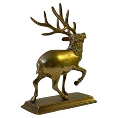 Vintage Deer Figurine in Brass, 1980s