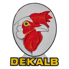 Vintage DeKalb Poultry "Rooster" Panneau publicitaire