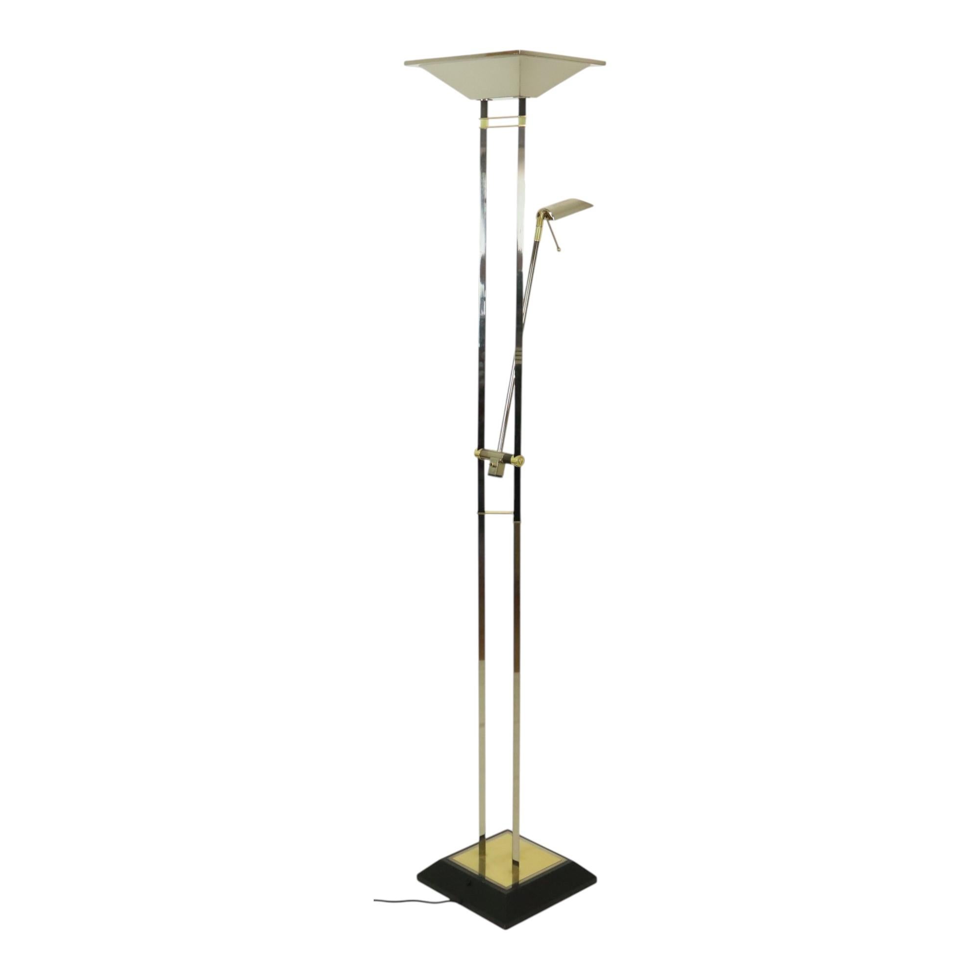 Vintage Deknudt Lámpara de pie Willy Rizzo Cromo Low Beam Hollywood Regency en venta 1