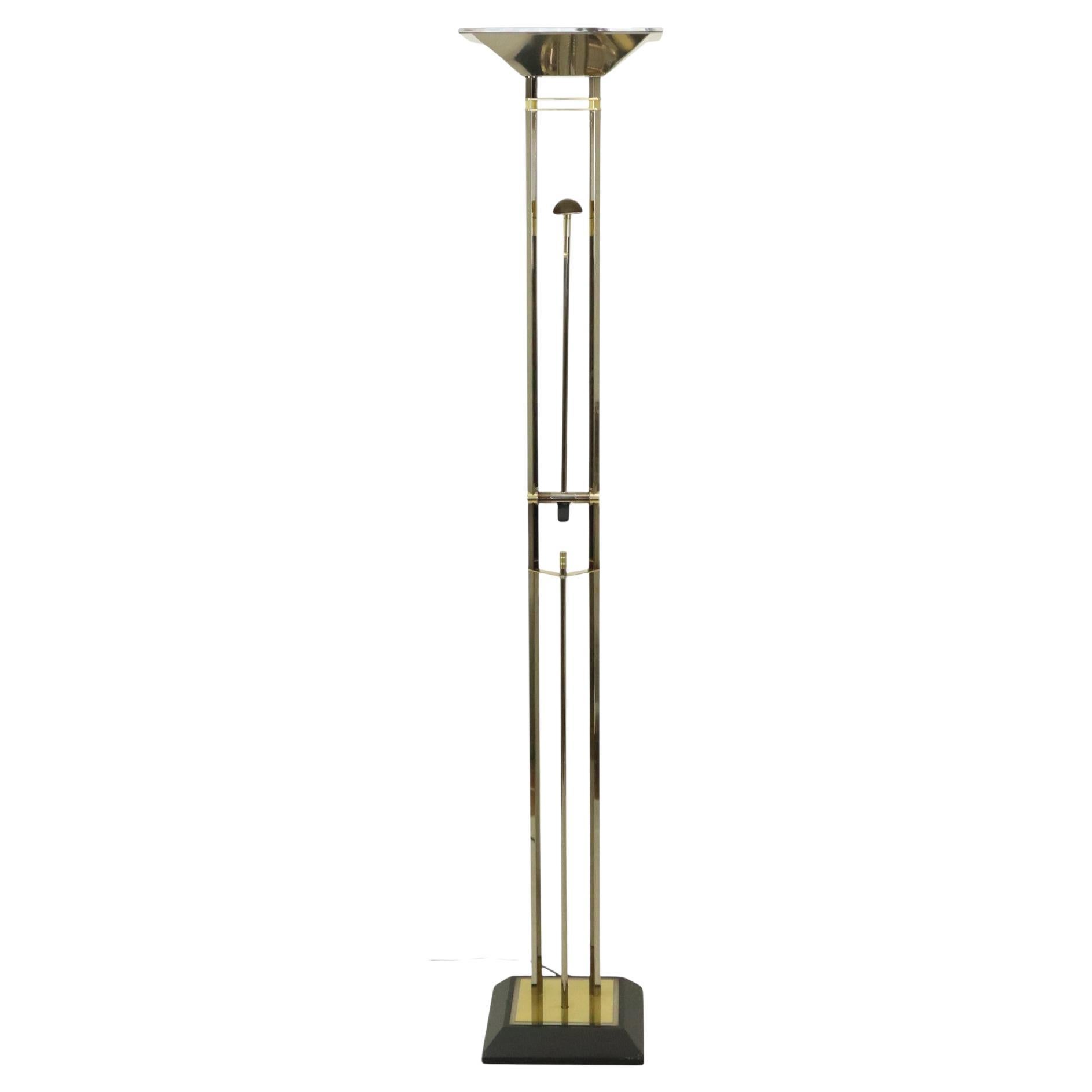Vintage Deknudt Floor Lamp Willy Rizzo Chrome Low Beam Hollywood Regency