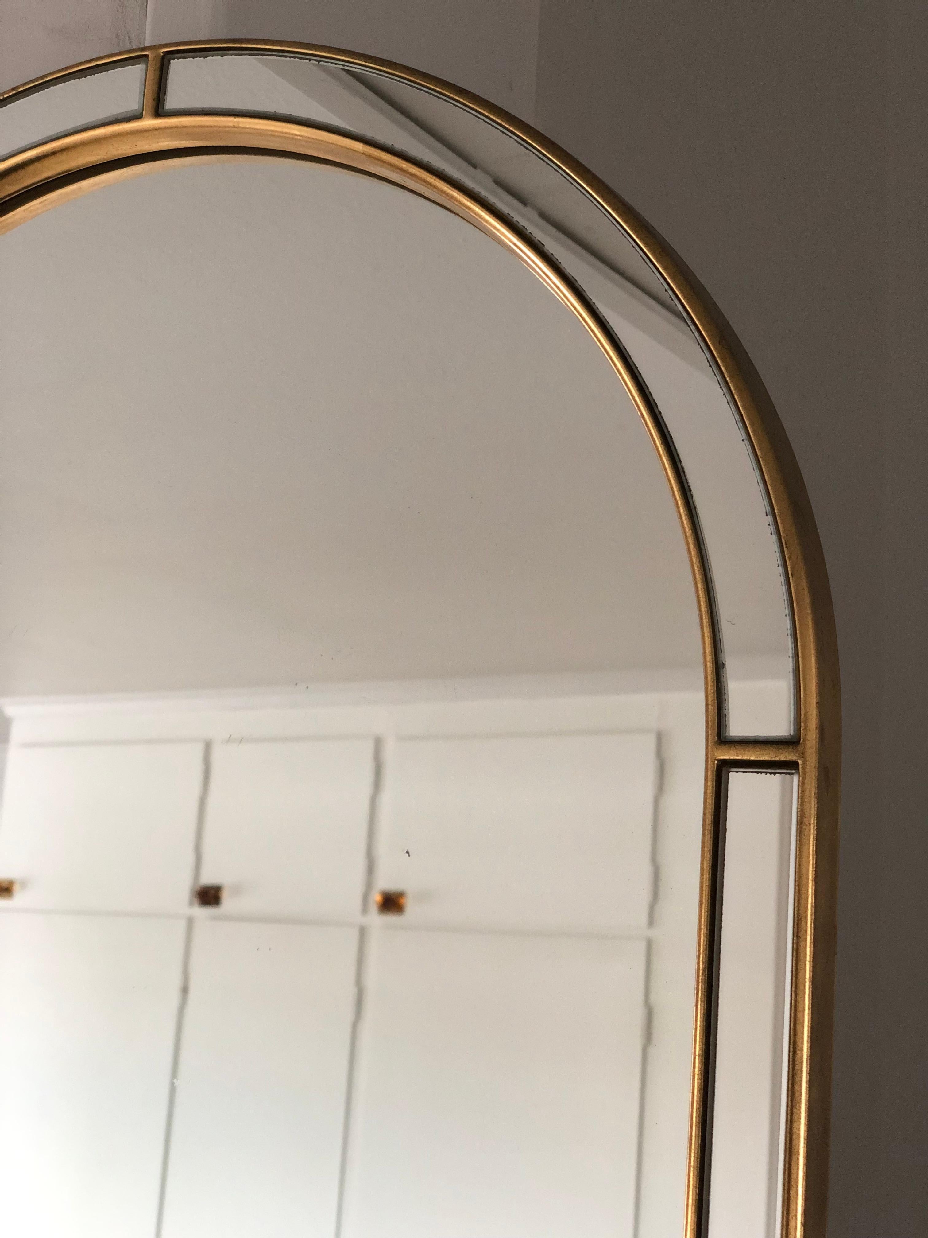 Beautiful vintage full length mirror in gold from Deknudt mirrors from Belgium. Small Cut mirrors are placed in the golden frame. Deknudt is known for its quality mirrors from the 70/ 80s.

Object: Mirror
Designer: Deknudt
Mark:: A Deknudt