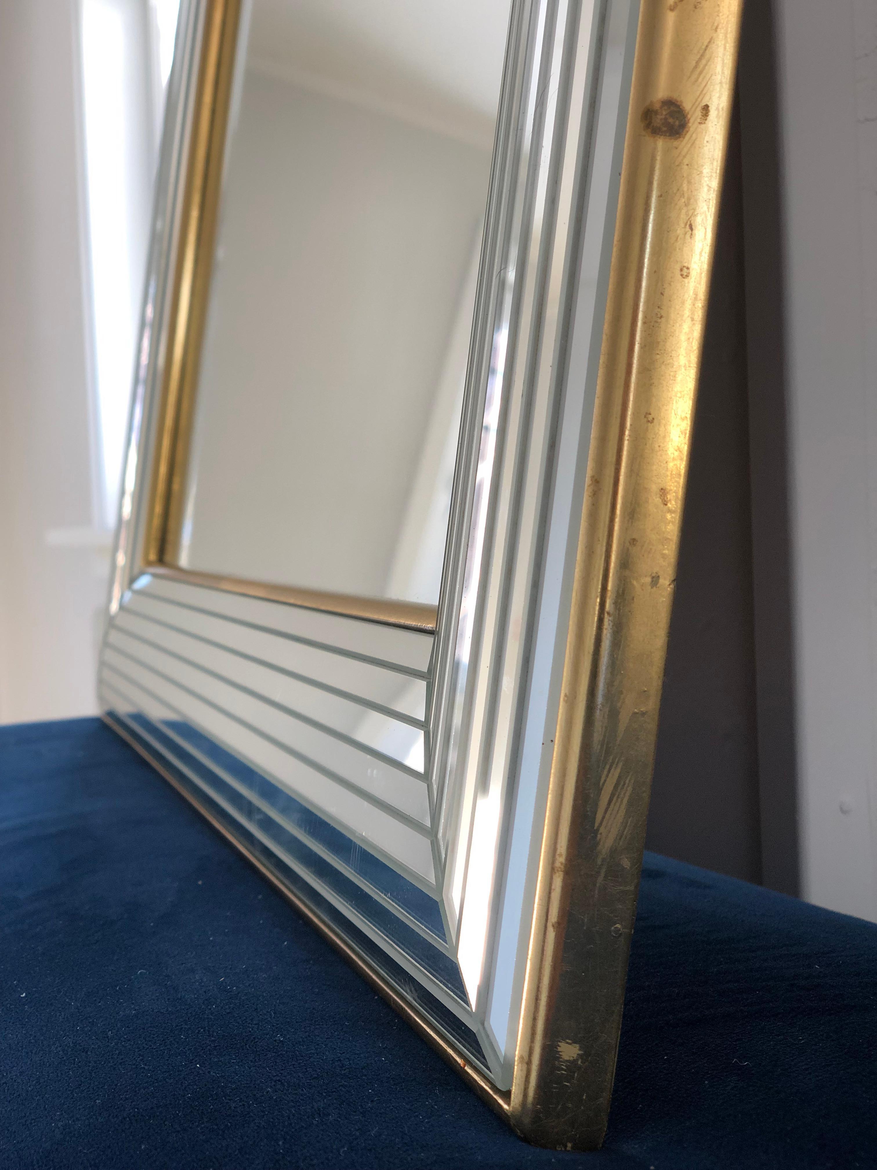 Vintage Deknudt Mirror Hollywood Regency in Silver and Gold 1980s For Sale 3