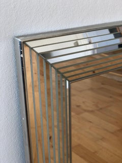 Vintage Deknudt Rechteckiger Spiegel in Silber Belgien 1980er