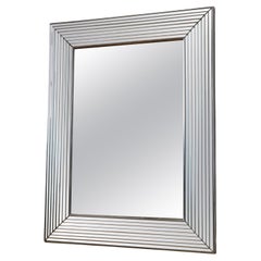 Vintage Deknudt Rectangular Mirror in Silver Belgium 1980s