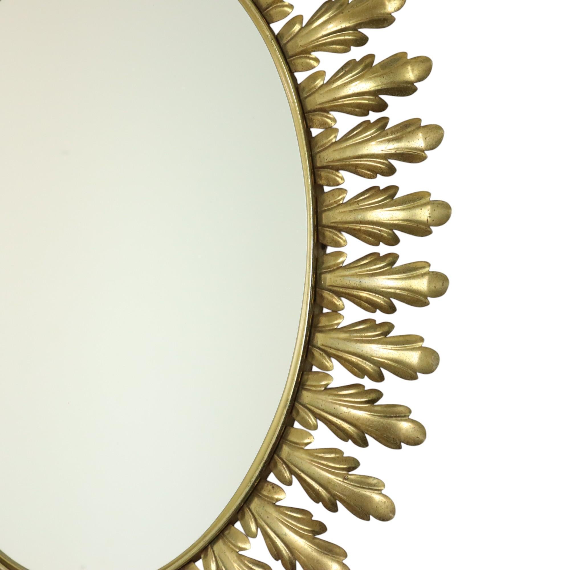 Vintage Deknudt Sun Spiegel Sunburst Gold Acanthus Sechziger Jahre (Belgisch) im Angebot