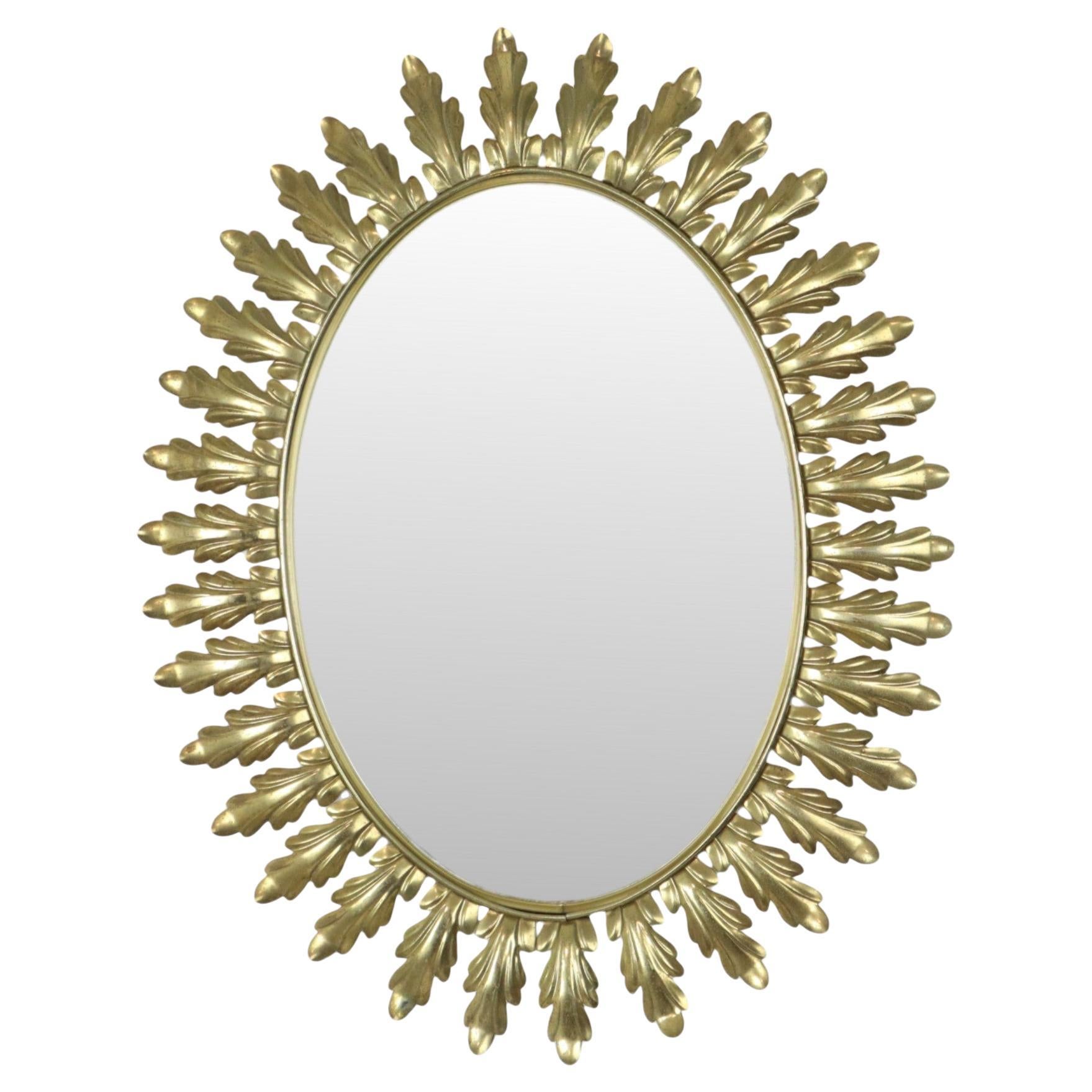 Vintage Deknudt Sun Spiegel Sunburst Gold Acanthus Sechziger Jahre