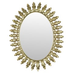 Vintage Deknudt Sun Espejo Sunburst Oro Acanto Años Sesenta