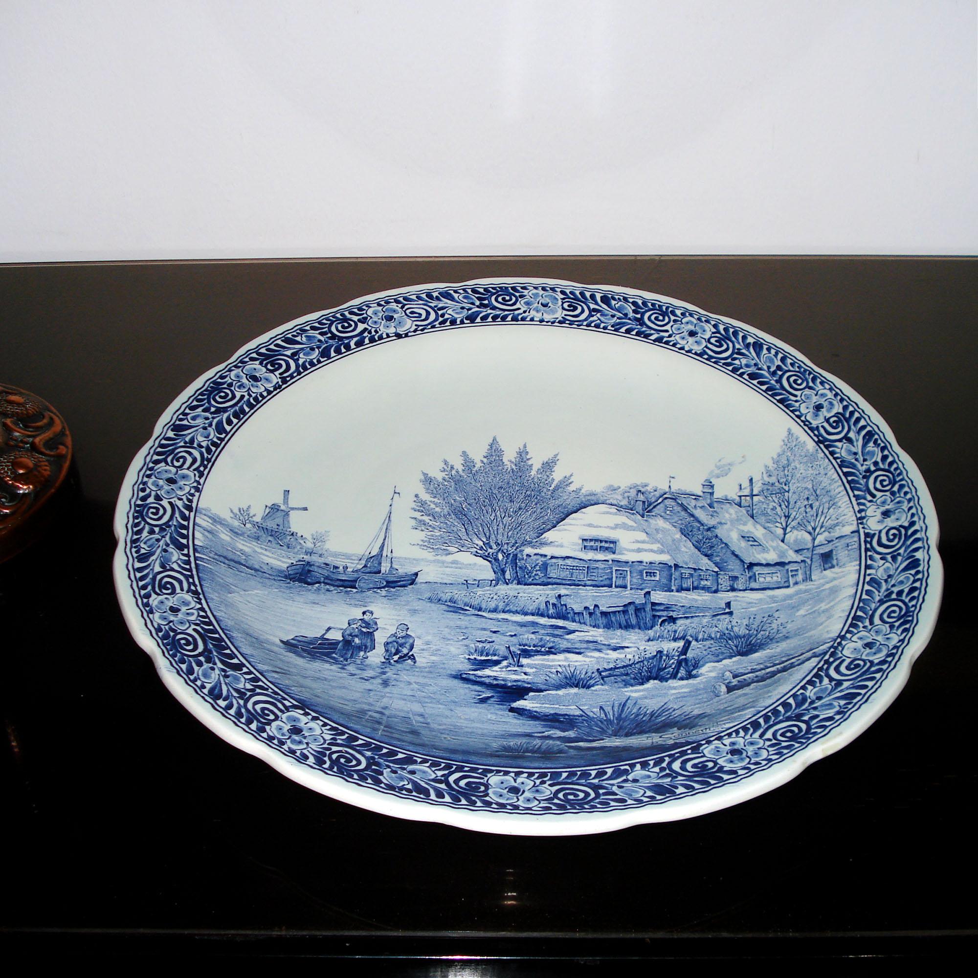 blue and white plates vintage