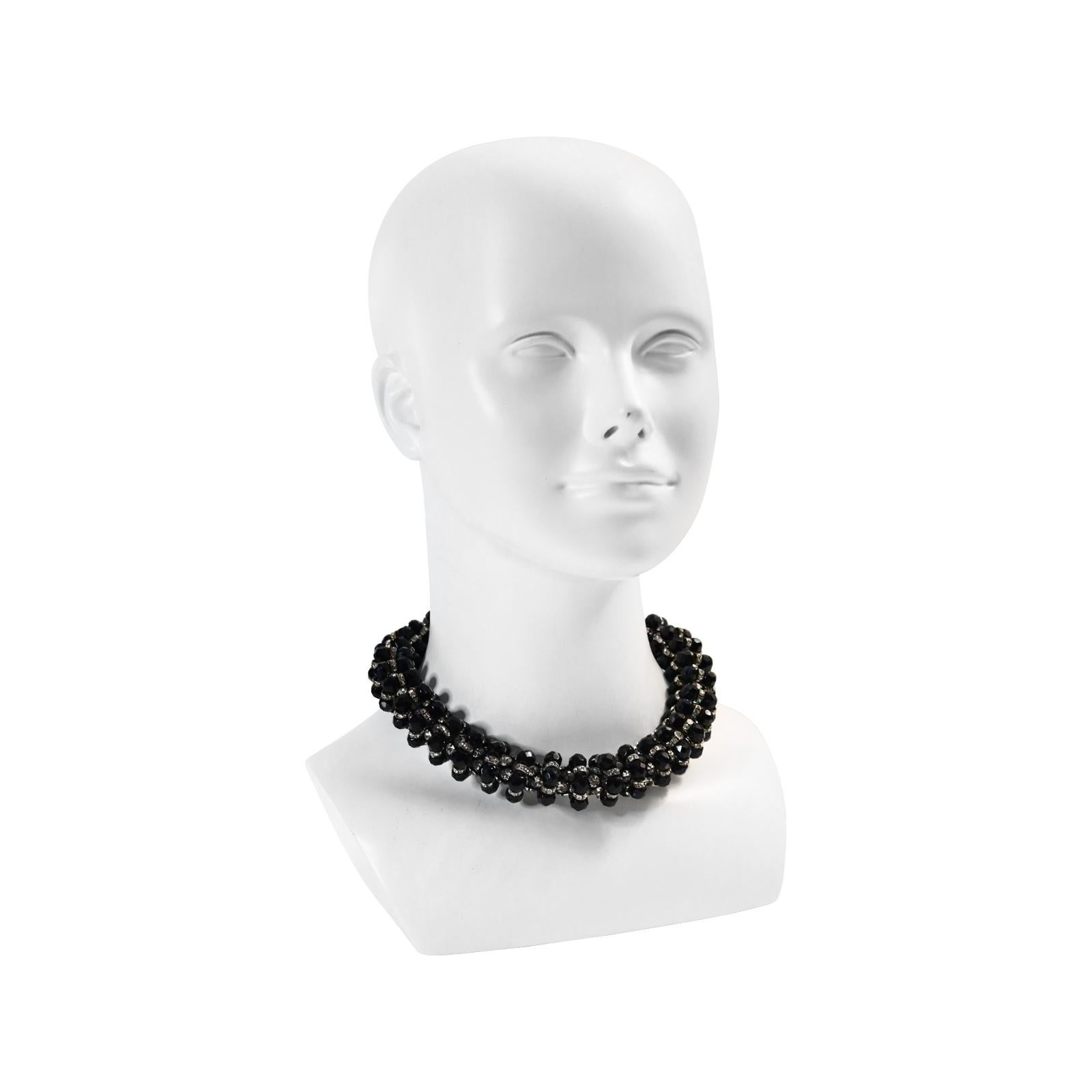 black bead choker necklace
