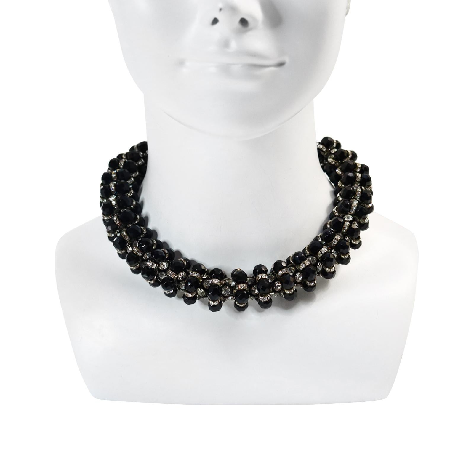 black beads choker necklace