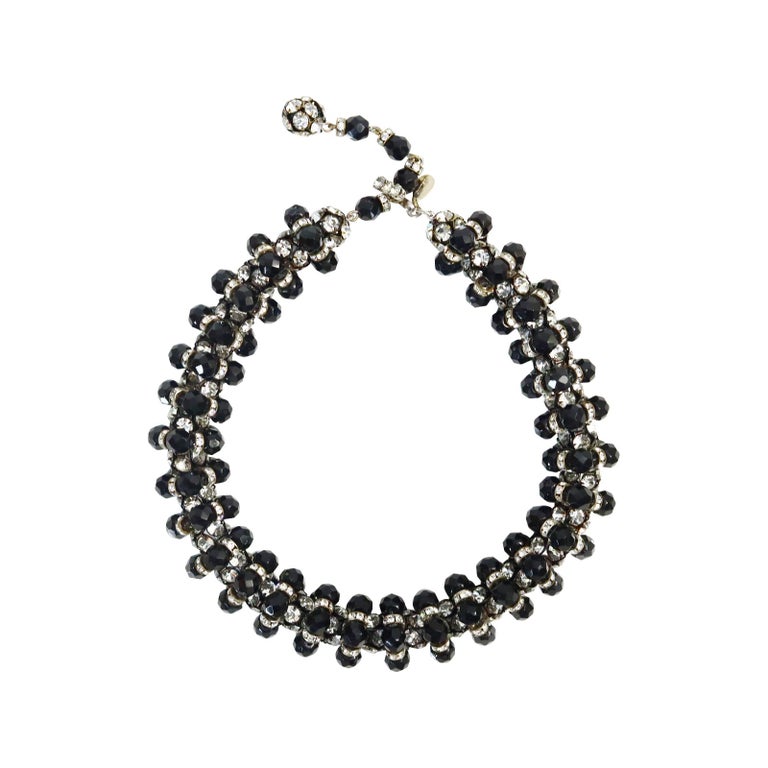 Vintage 1920's Style Diamante Teardrop Choker Necklace - Silver main image 0