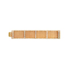 Vintage Delillo Gold Mesh with Crystals Bracelet, circa 1970s