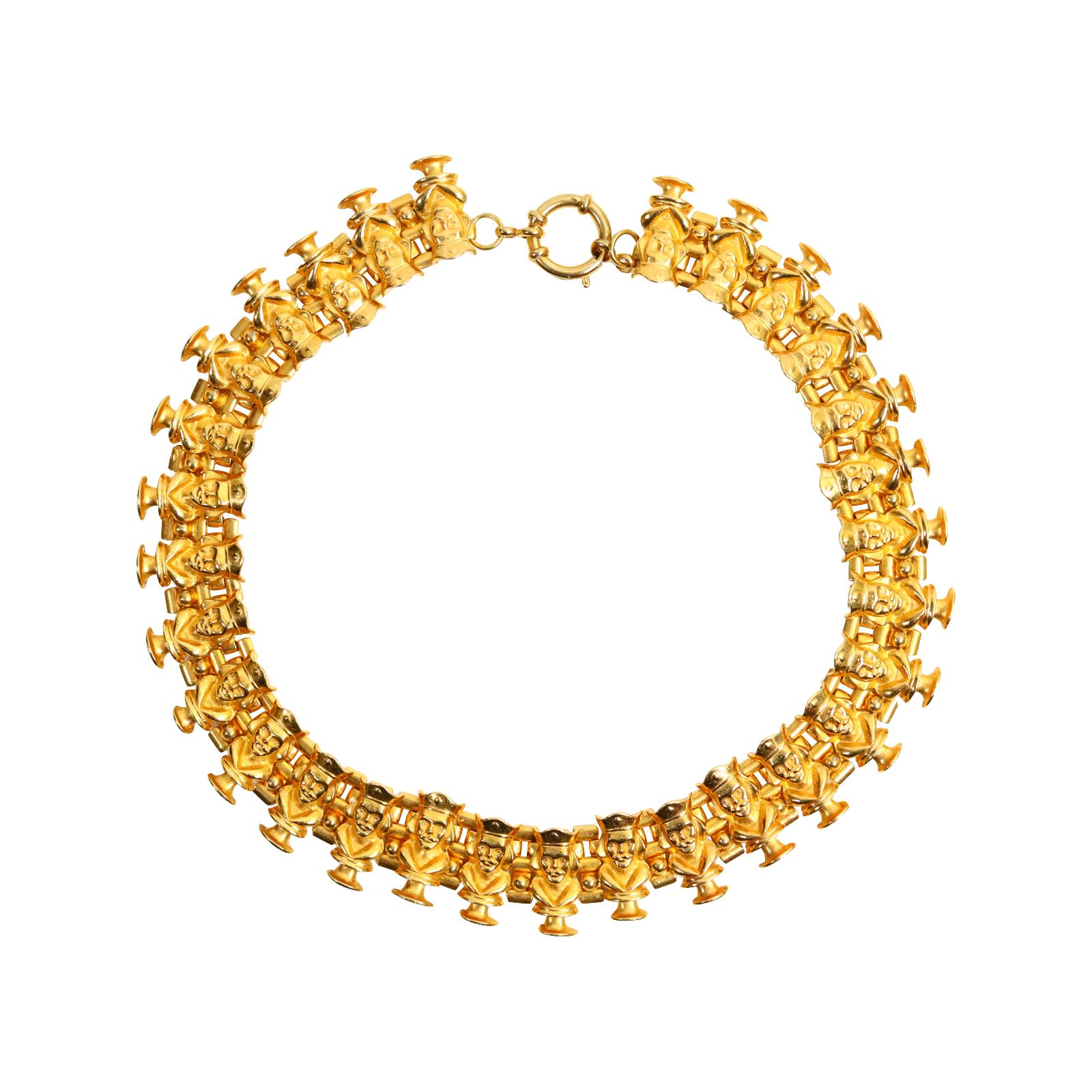 Women's or Men's Vintage deLillo Gold Tone Kings Men Necklace For Sale