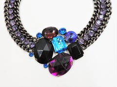 Vintage Delizza & Elster for Alexis Kirk Book Piece Rhinestone Necklace