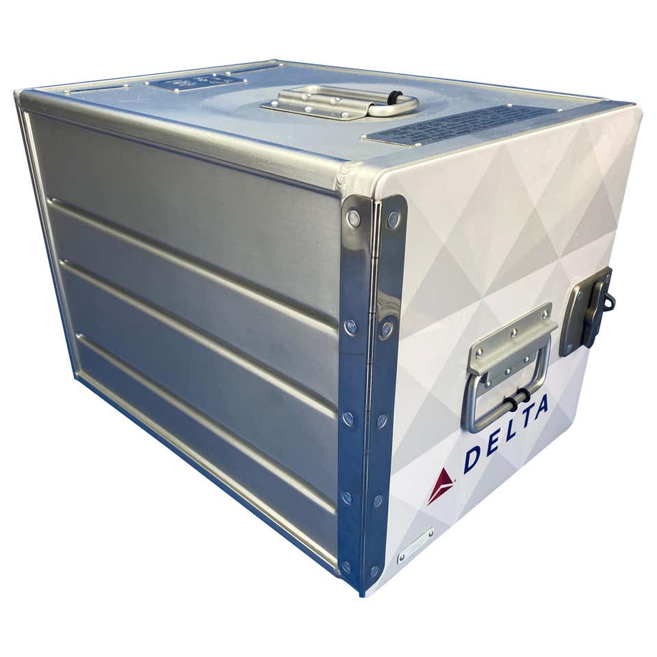 Vintage Delta Airlines Aluminum Galley Container Box at 1stDibs ...