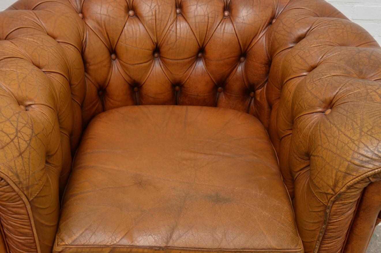 Vintage Delta Chesterfield Chair in Cognac Leather 5