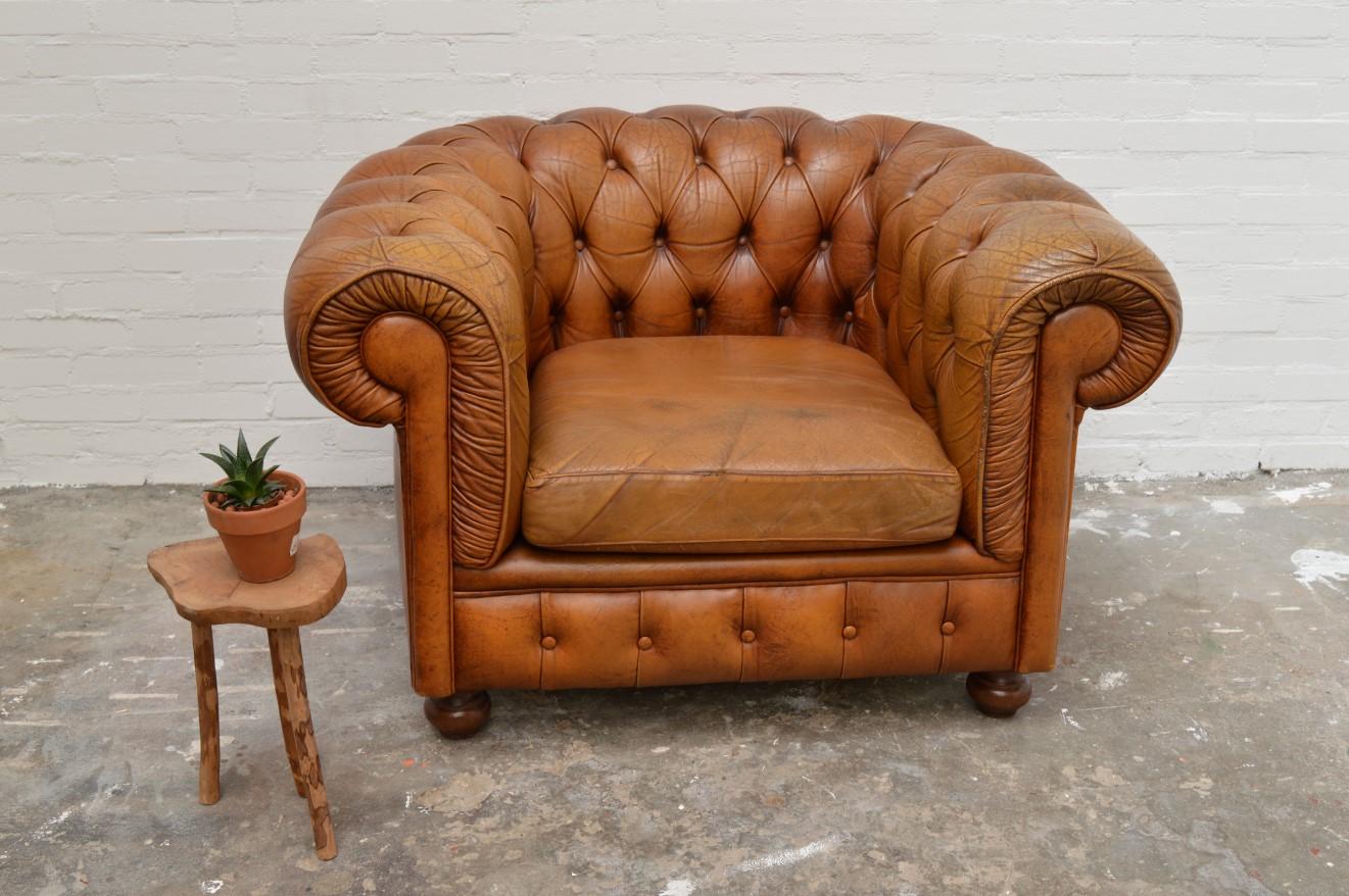 Vintage Delta Chesterfield Chair in Cognac Leather 8
