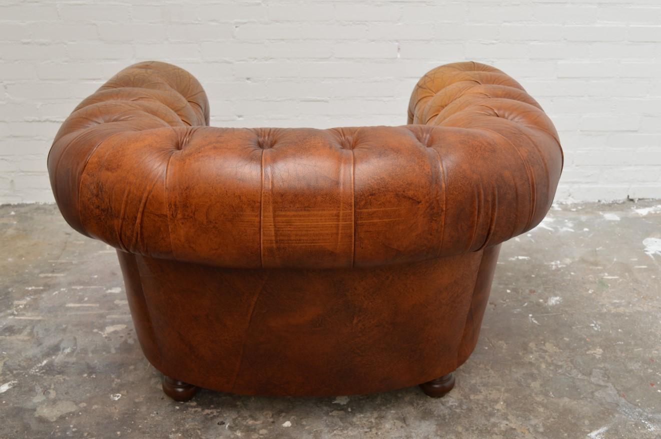 20th Century Vintage Delta Chesterfield Chair in Cognac Leather