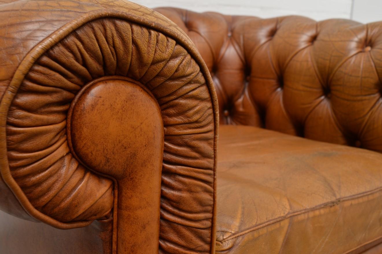 Vintage Delta Chesterfield Chair in Cognac Leather 3