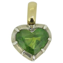 Vintage Demantoid Garnet Heart Pendant