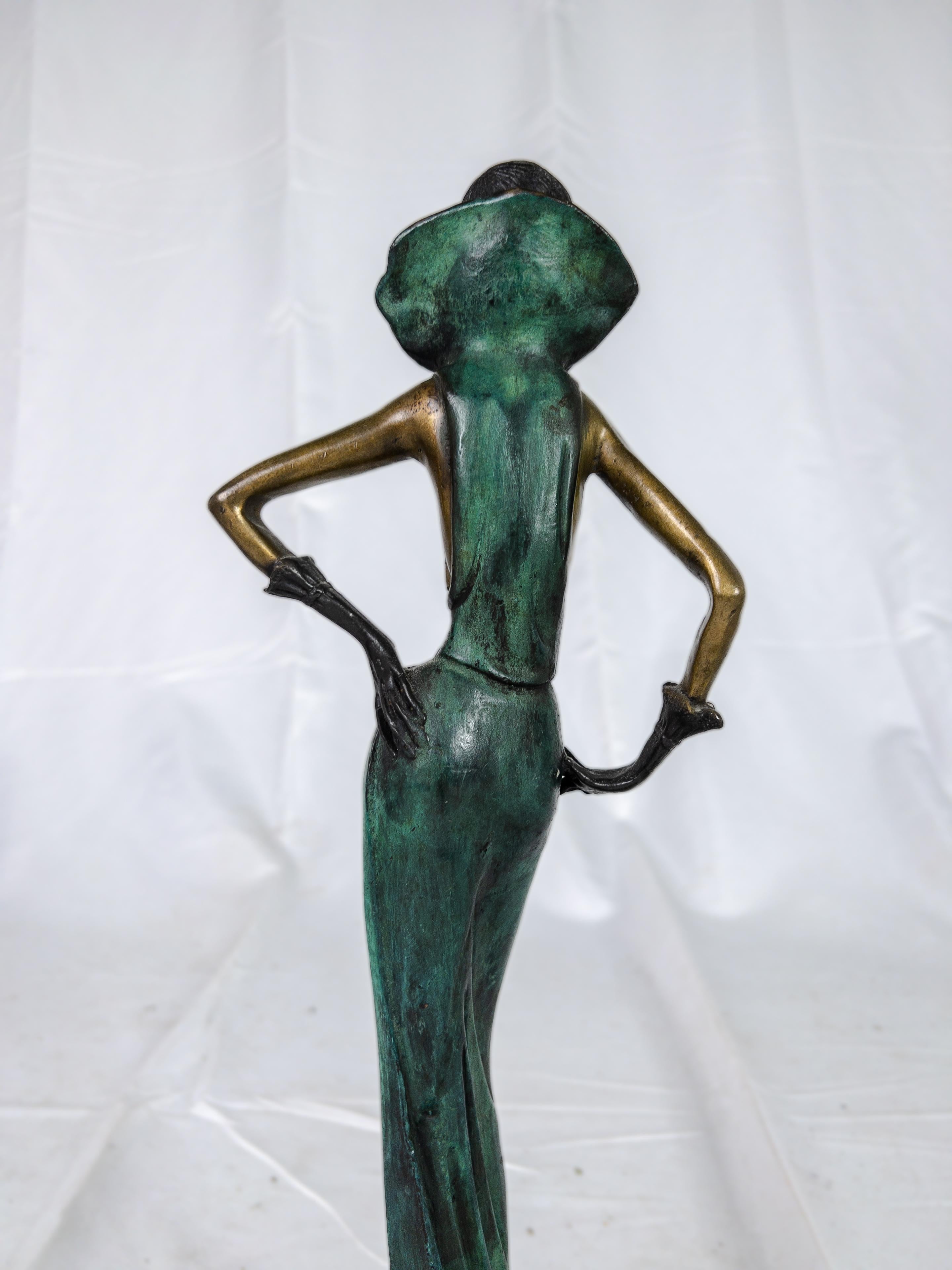 Vintage Demetre Chiparus Baroness Art Deco Bronze Sculpture 6