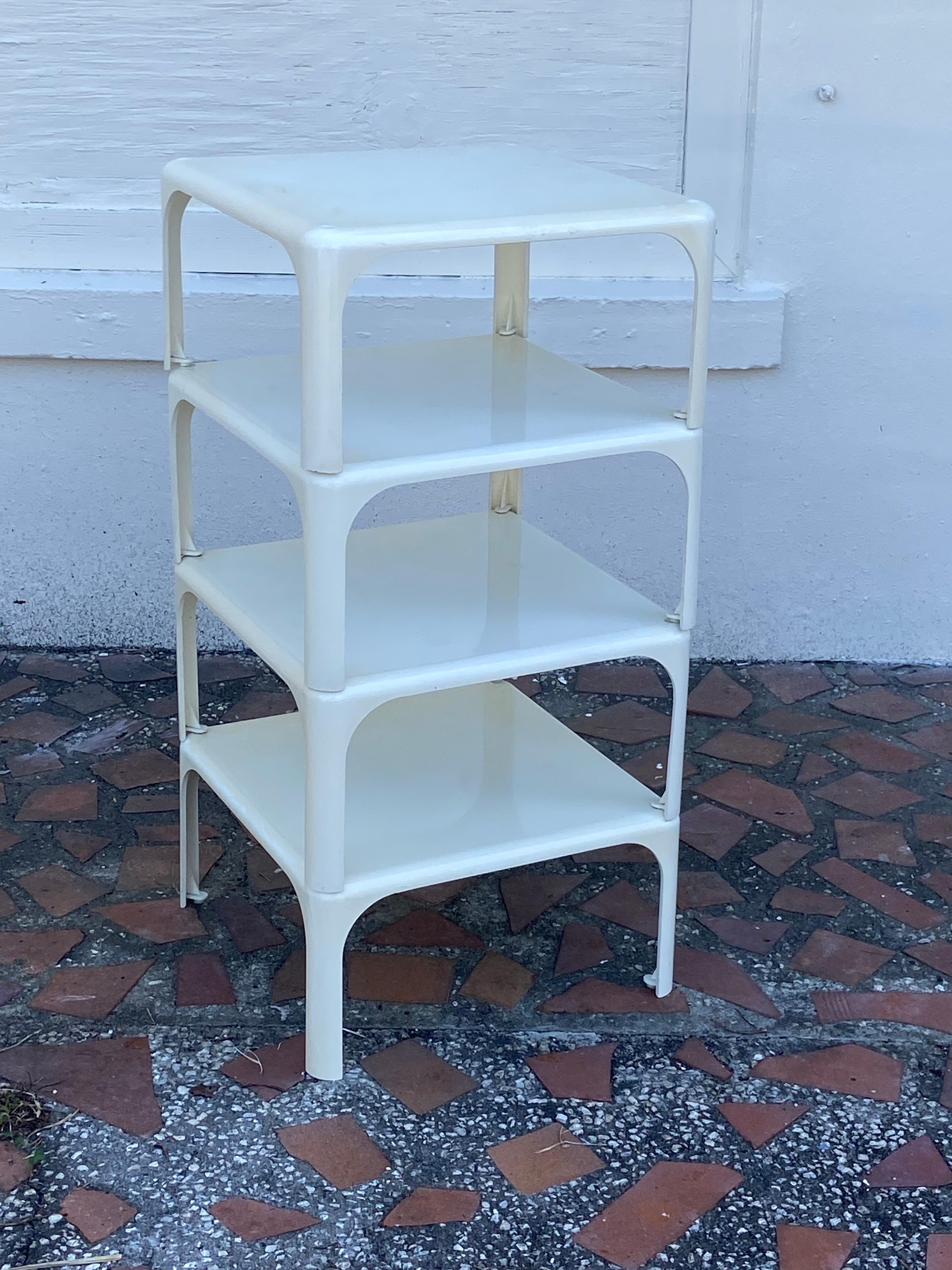 Vintage Demetrio 45 Abs Stacking Tables, Magistretti for Artemide Mid Century In Good Condition For Sale In West Palm Beach, FL