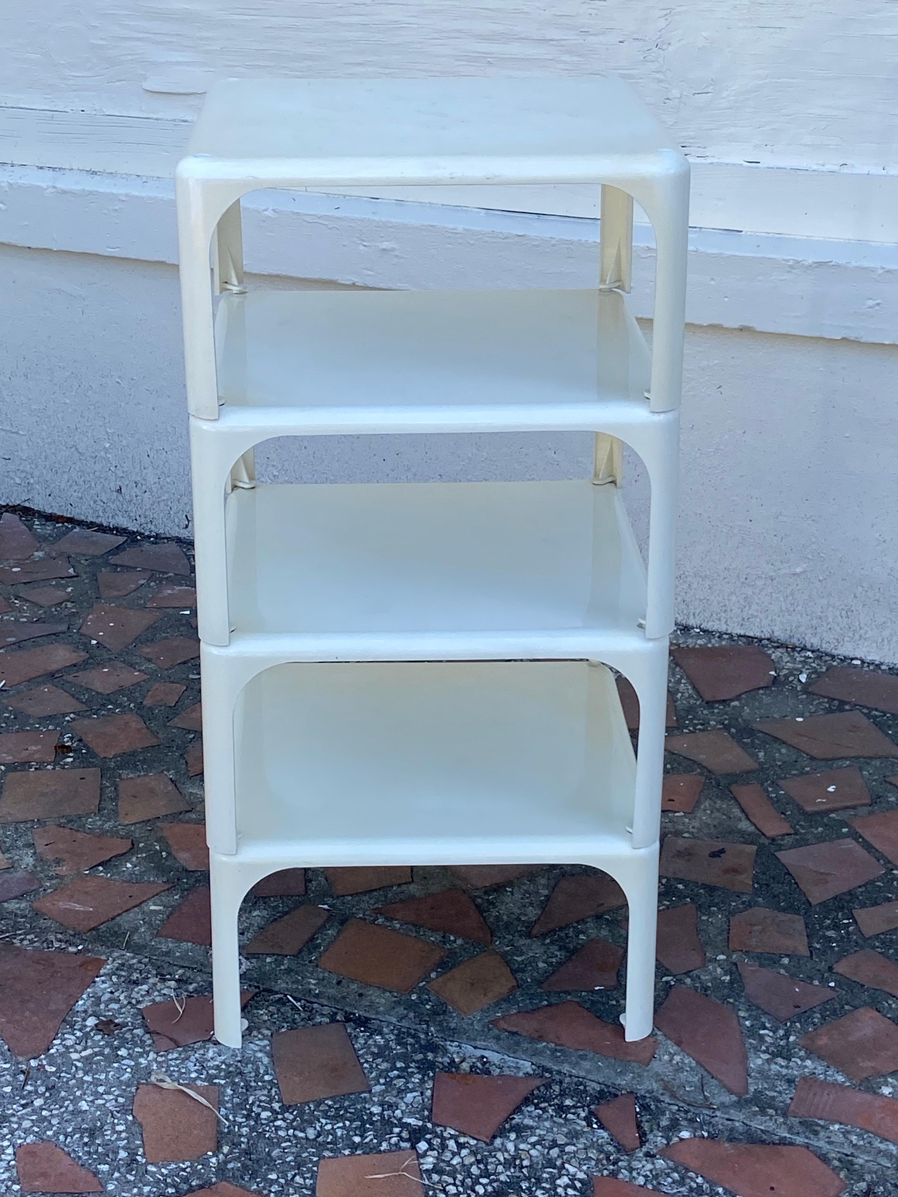 Plastic Vintage Demetrio 45 Abs Stacking Tables, Magistretti for Artemide Mid Century For Sale