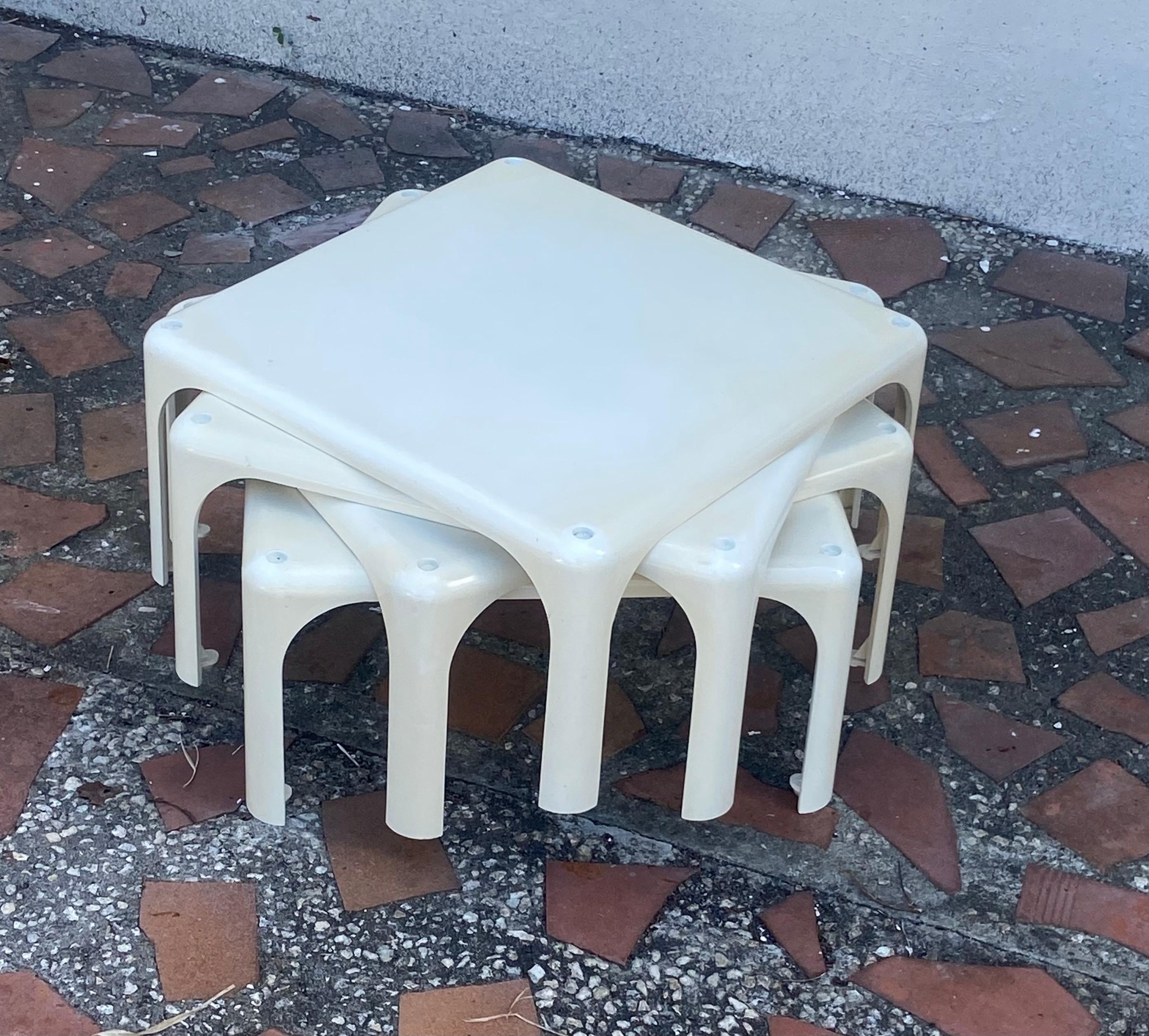 Vintage Demetrio 45 Abs Stacking Tables, Magistretti for Artemide Mid Century For Sale 1