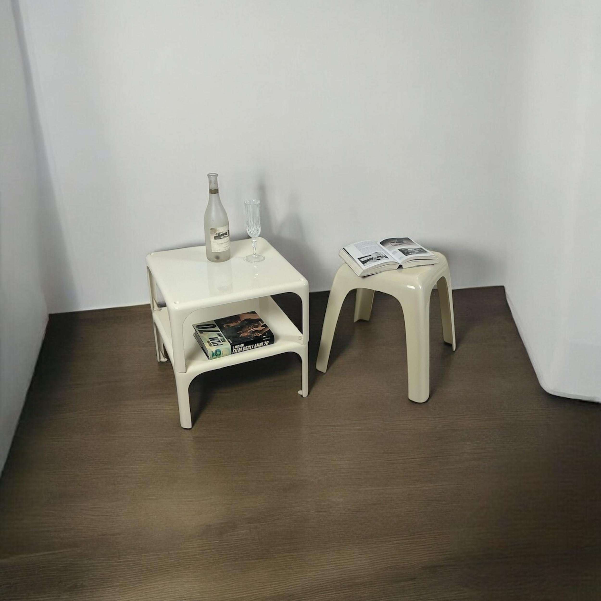 Vintage Demetrio 45 Stackable Table by Vico Magistretti for Artemide, Set of 2 5