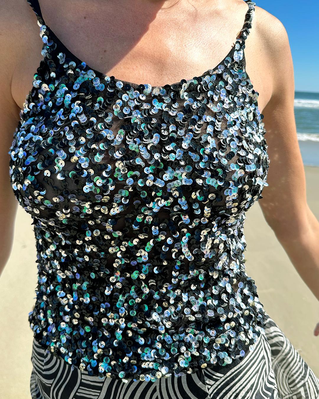 Vintage Demi-Couture Sequin Top In Excellent Condition For Sale In New York, NY