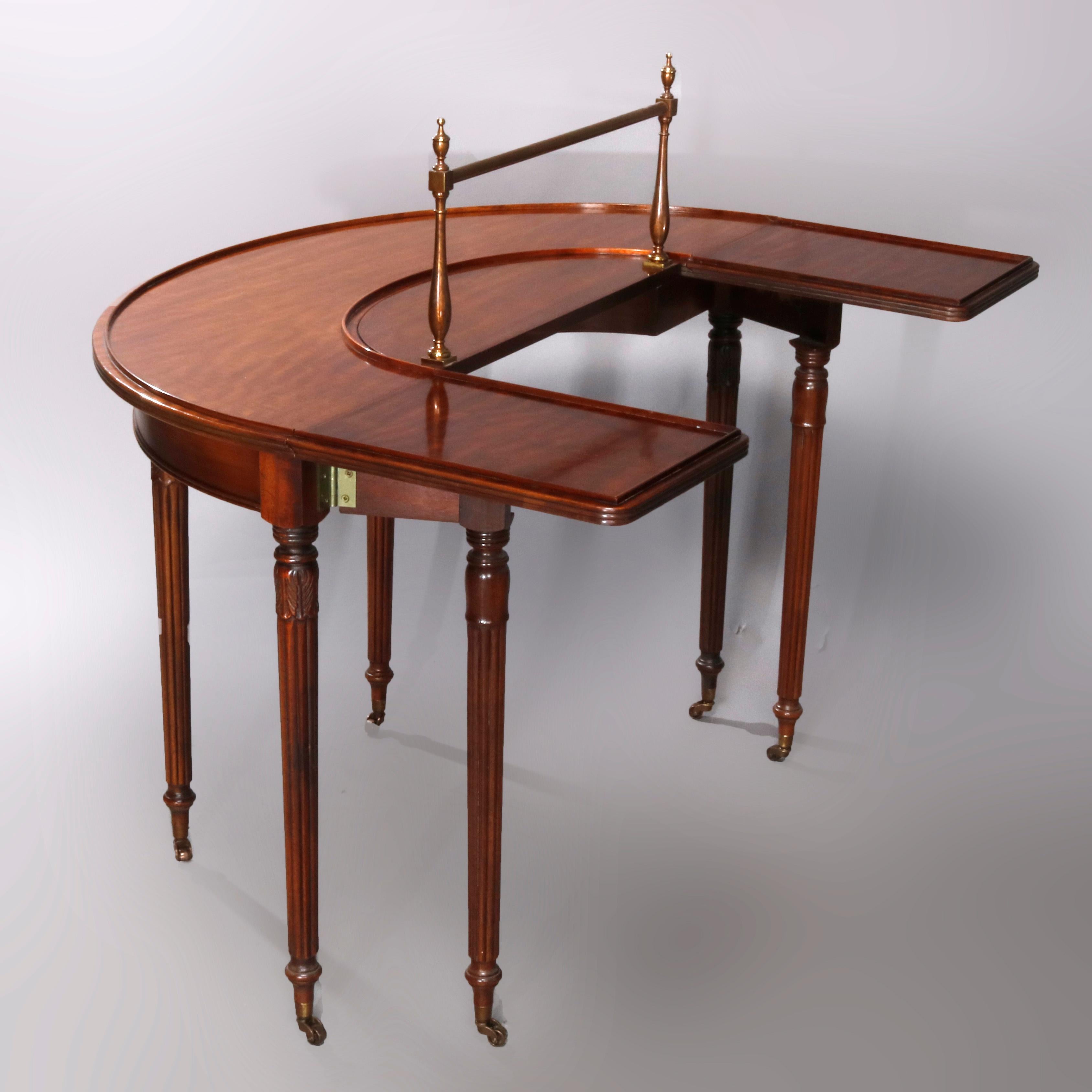 Carved Vintage Demilune Wallace Nutting Collection Serving Table by Drexel, circa 1940