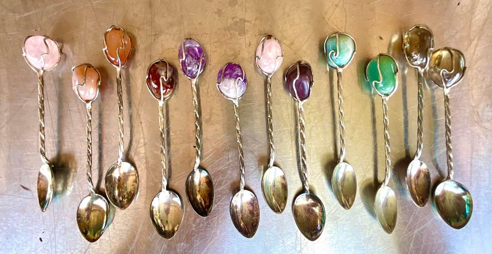 Bohemian Vintage Demitasse Spoons- Set of 12 For Sale