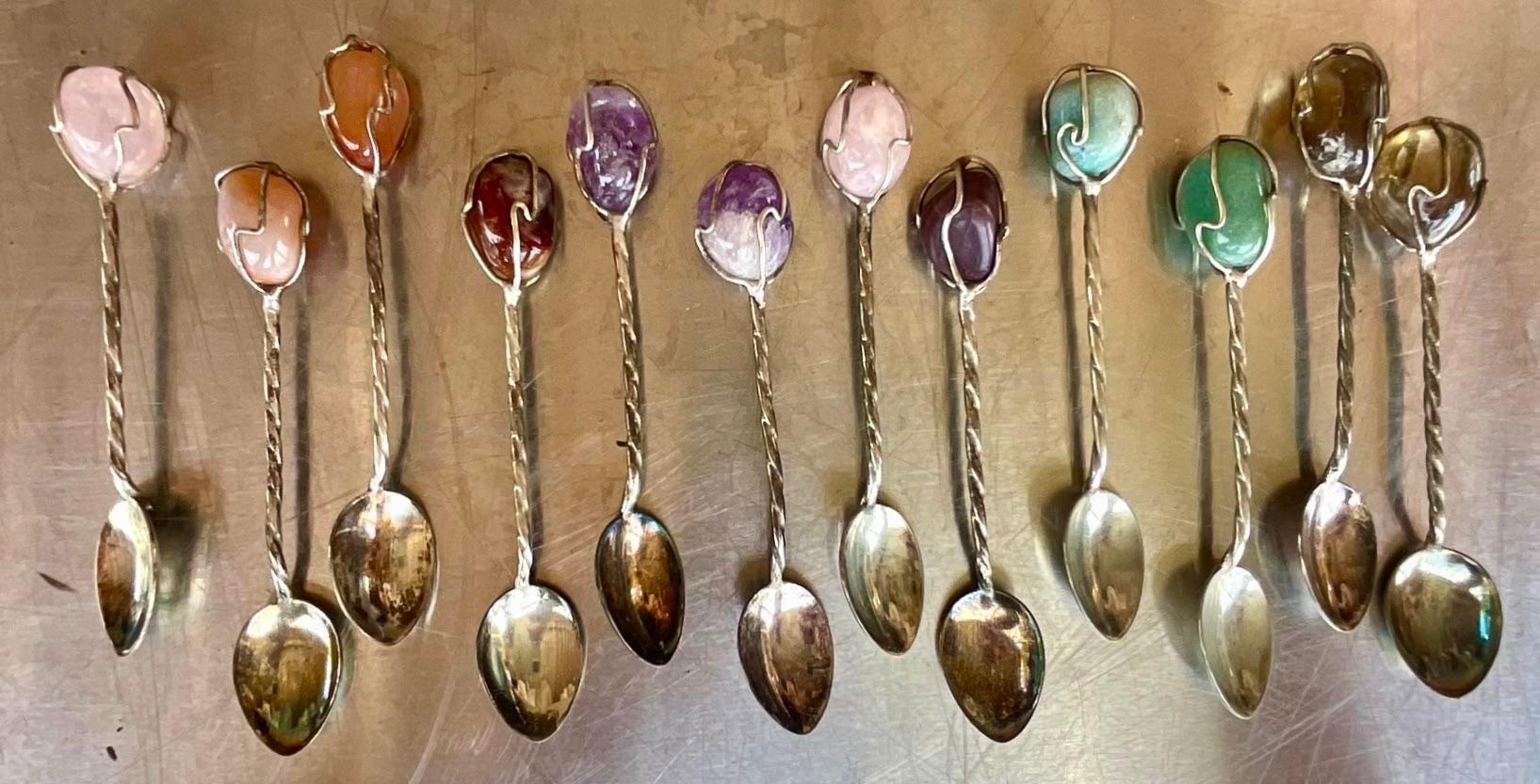Vintage Demitasse Spoons- Set of 12 In Good Condition For Sale In west palm beach, FL