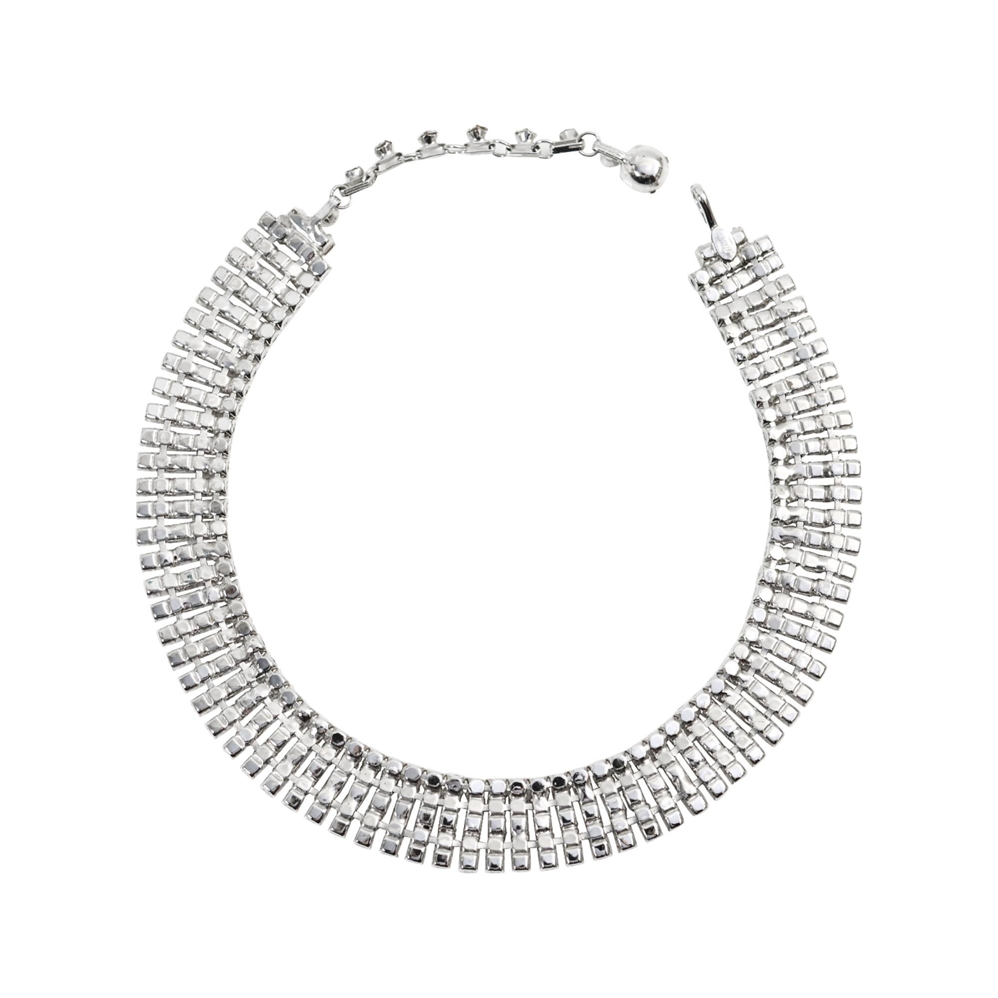 Collana girocollo vintage Denbe con diamanti incastonati Circa 1960 in vendita 1