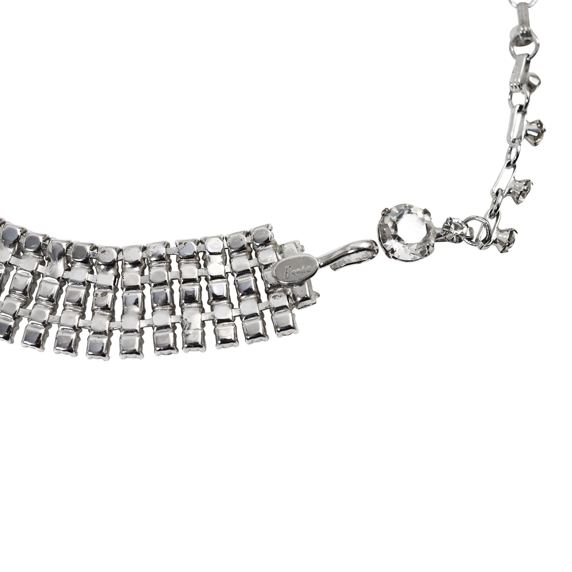 Collana girocollo vintage Denbe con diamanti incastonati Circa 1960 in vendita 2
