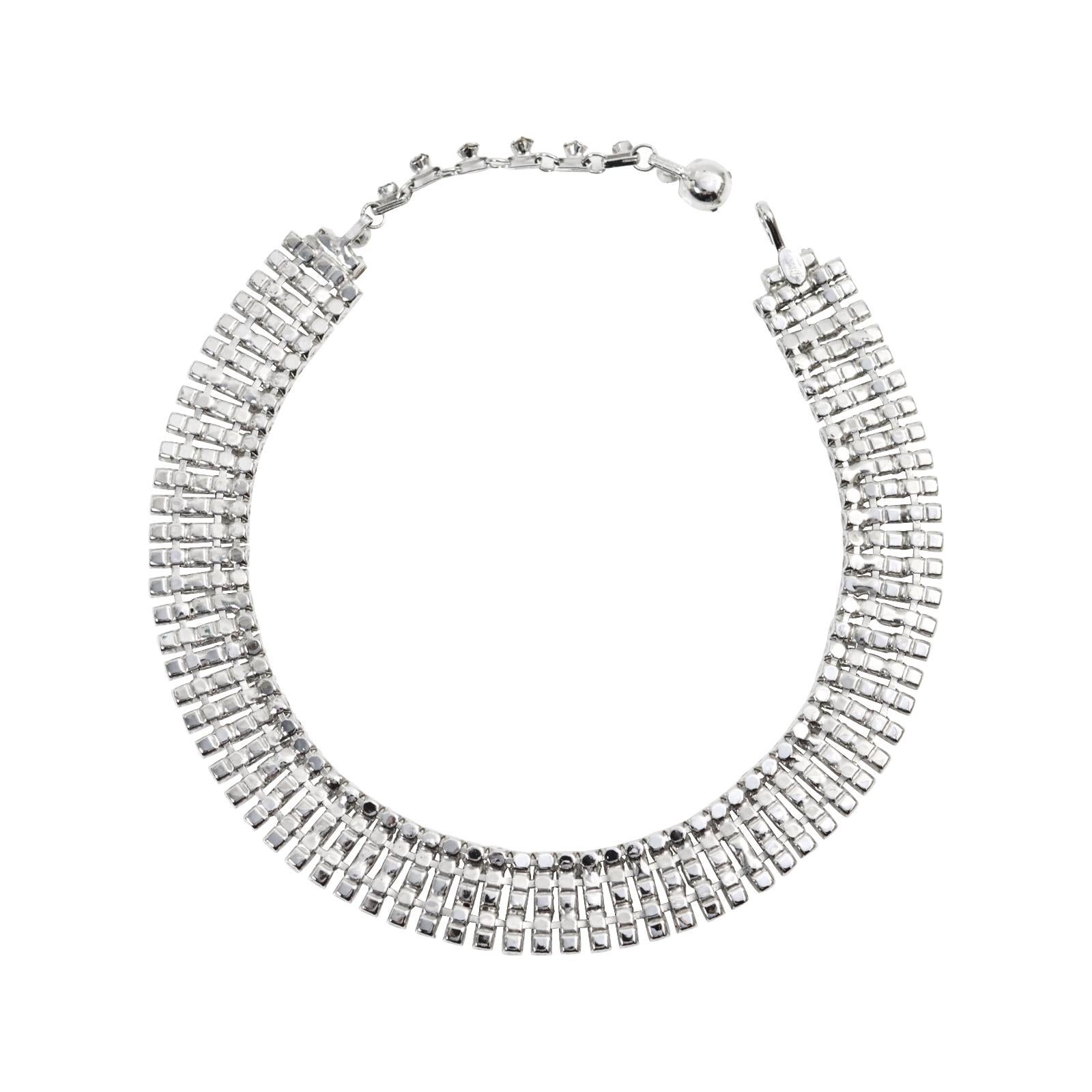 Collana girocollo vintage Denbe con diamanti incastonati Circa 1960 in vendita 1