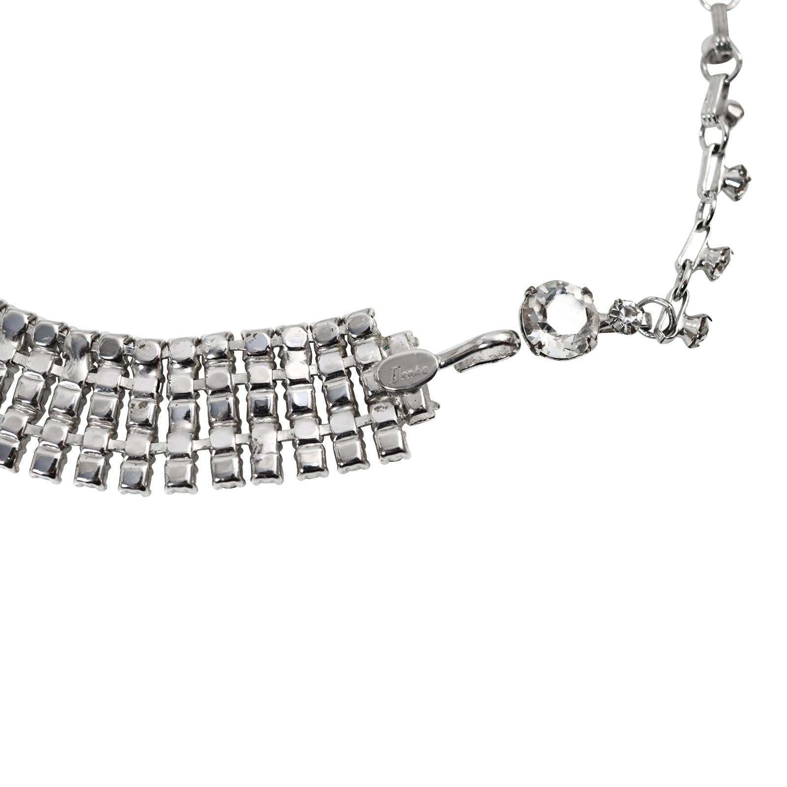 Collana girocollo vintage Denbe con diamanti incastonati Circa 1960 in vendita 2