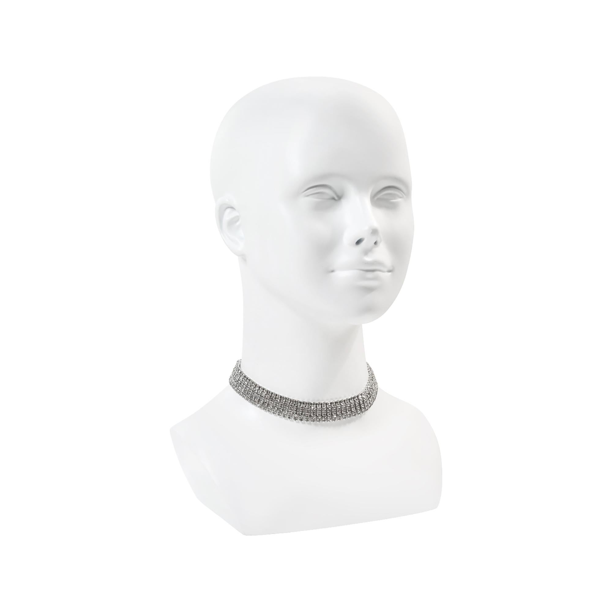 Collana girocollo vintage Denbe con diamanti incastonati Circa 1960 In condizioni buone in vendita a New York, NY
