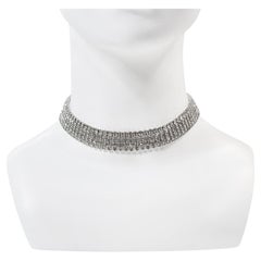 Vintage Denbe Diamanté Prong Set Choker Necklace Circa 1960s