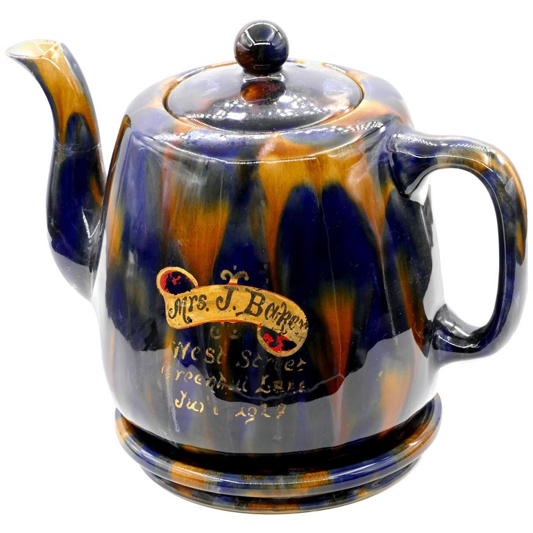 Vintage Denby Pottery Colored Teapot, Late 20th Century For Sale at