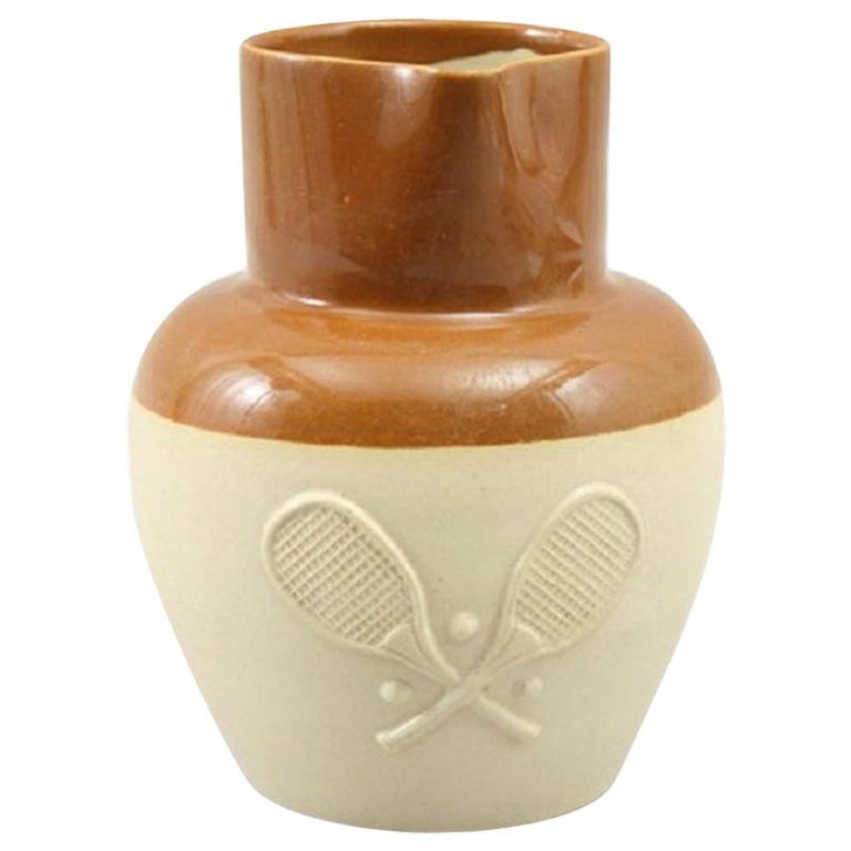 Vintage "Denby" Pottery Tennis Lemonade Jug For Sale at 1stDibs