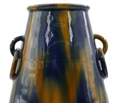 Vintage Denby Pottery Vase with Rings, Late 20th Century