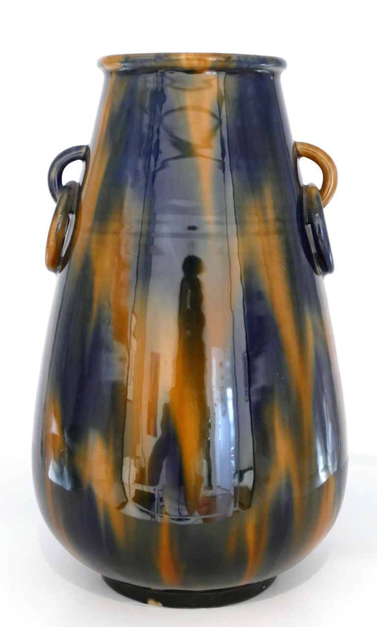 Vintage Denby Pottery Vase with Rings, Late 20th Century For Sale at