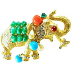 Vintage DeNicola 1960s Ornate Elephant Pin