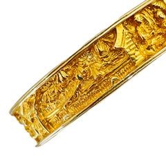 Vintage DENICOLA Goldfarbener Vintage-Armreif mit Klappverschluss und Designer-Armband