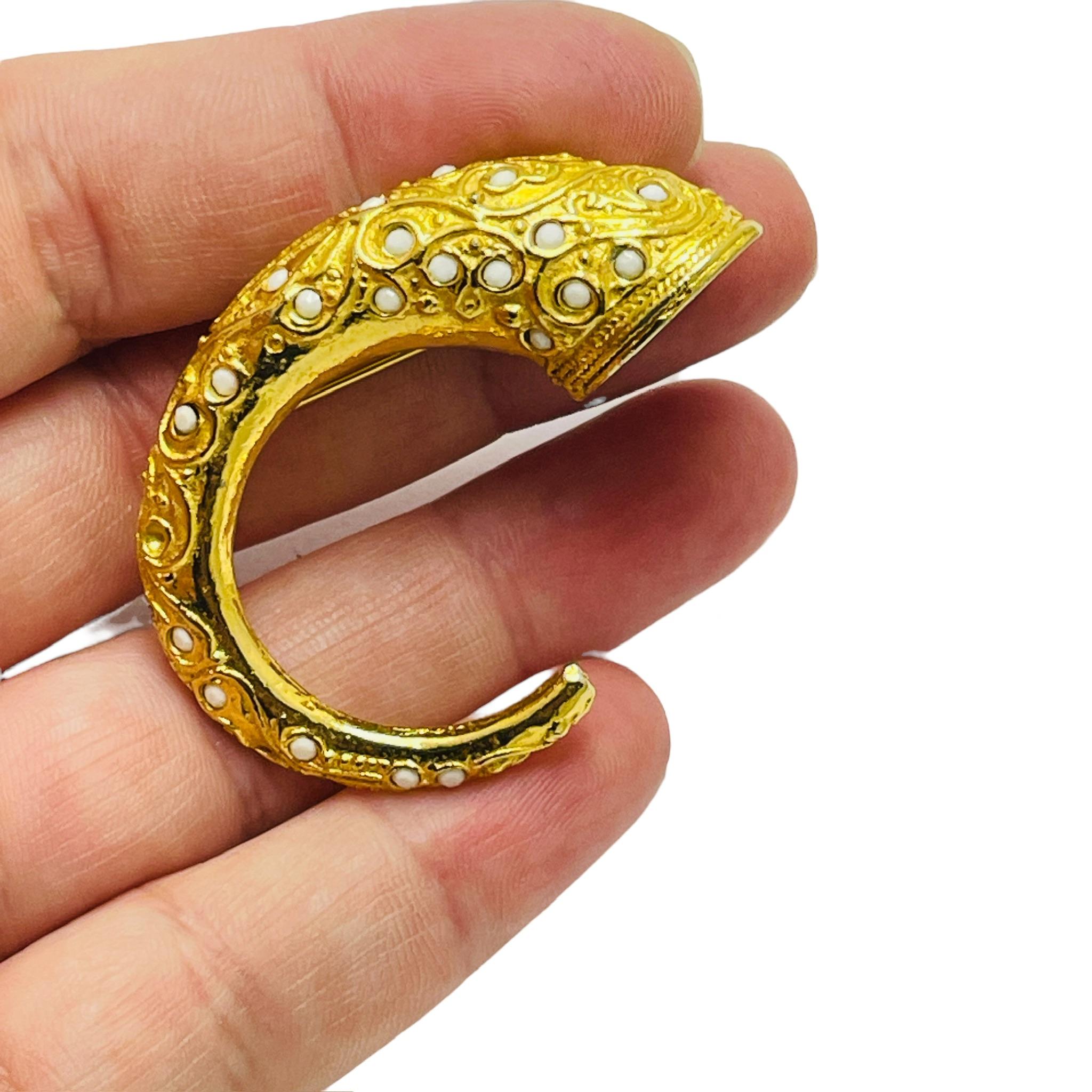 Women's Vintage DENICOLA signed gold tone designer bracelet For Sale