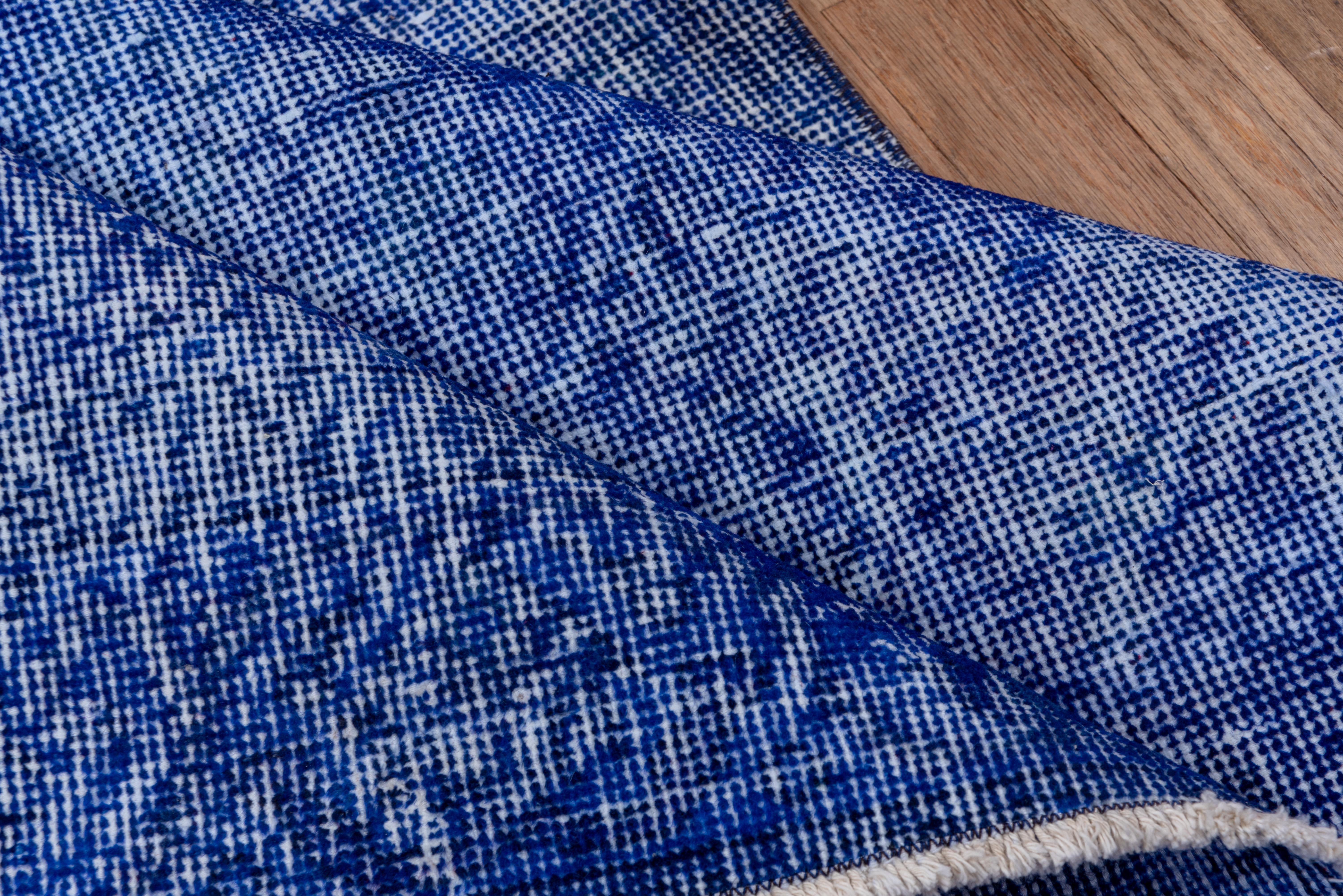 Mid-Century Modern Vintage Denim Blue Overdyed Sparta Rug, Indigo Accents For Sale
