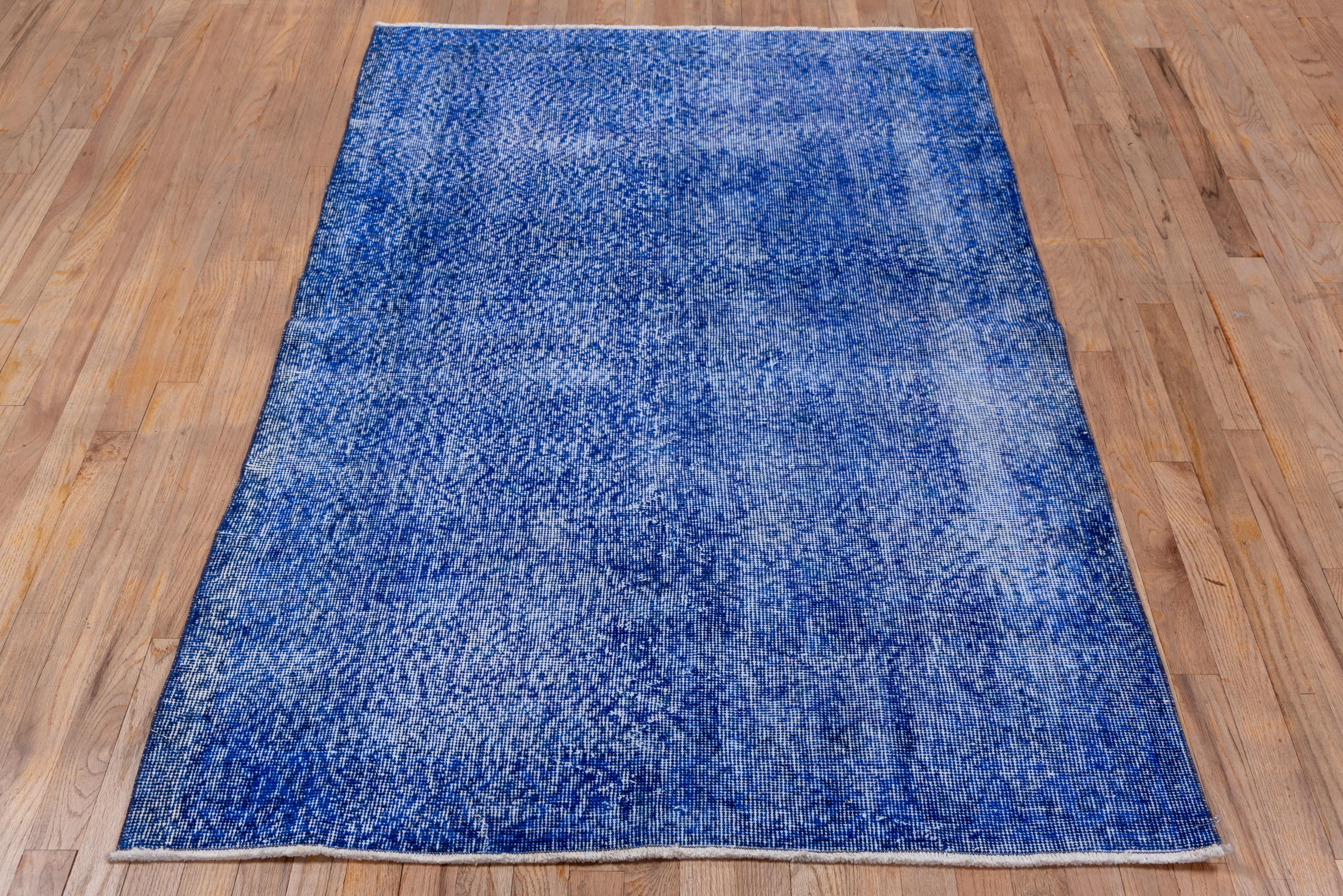 Turkish Vintage Denim Blue Overdyed Sparta Rug, Indigo Accents For Sale